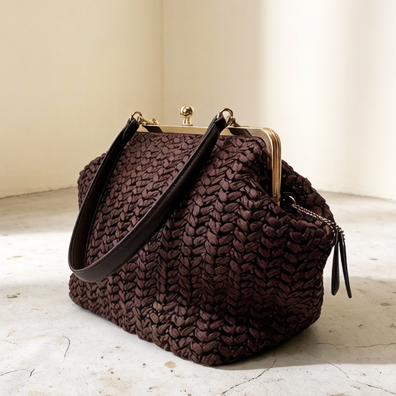 Women'S Raffia Bags - Bolso de hombro de rafia tejido