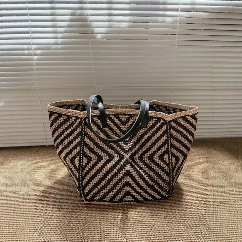Women'S Raffia Bags - Bolso tote grande de rafia para