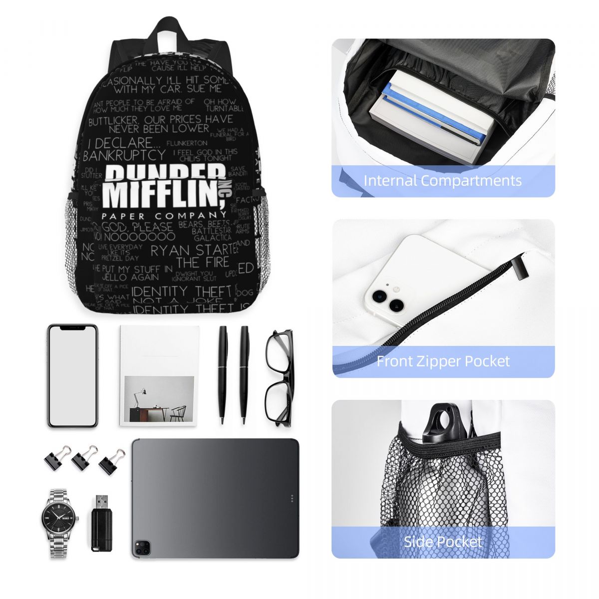 Mochila The Office Quotes Dund - Women Bags Company reseña y precio